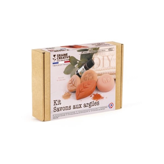 kit diy savons poudres d'argile 196 x 144 x 45 mm - graine creative