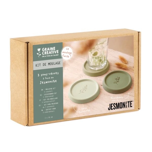 kit jesmonite & graine creative 3 sous-verres - graine creative
