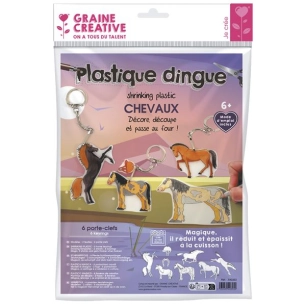 kit plastique dingue porte-cles chevaux - graine creative