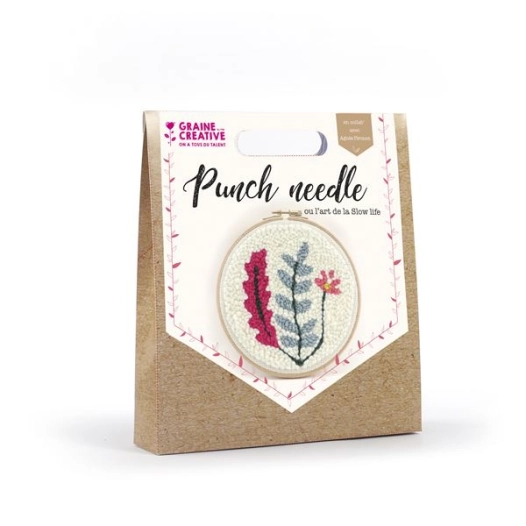 kit punch needle vegetal dia. 200mm - graine creative