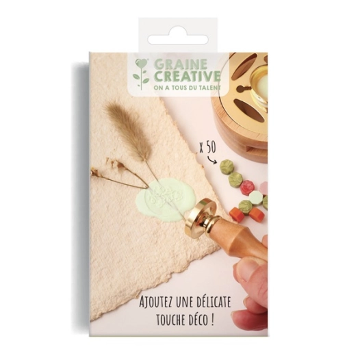 kit sceau et cire a cacheter fleur - graine creative