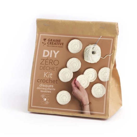 kit zero dechet disques demaquillants lavables 140 x 290 x 85 mm - graine creative