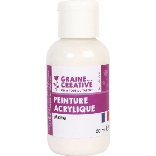 peinture acrylique 50ml blanc - graine creative