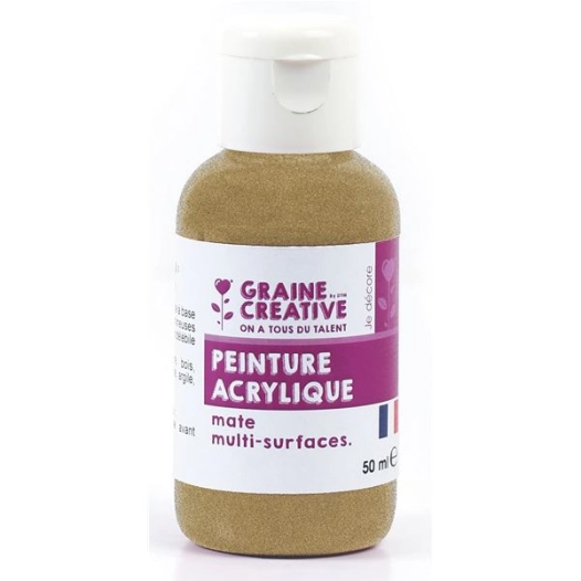 peinture acrylique 50ml bronze metallise - graine creative