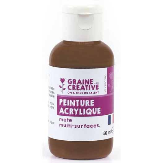 peinture acrylique 50ml chocolat - graine creative