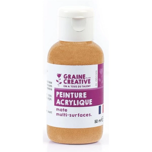 peinture acrylique 50ml cuivre metallise - graine creative