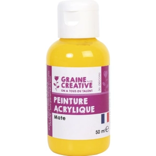peinture acrylique 50ml jaune - graine creative