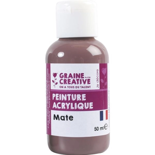 peinture acrylique 50ml moka - graine creative