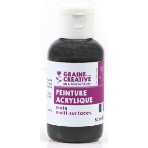 peinture acrylique 50ml noir - graine creative
