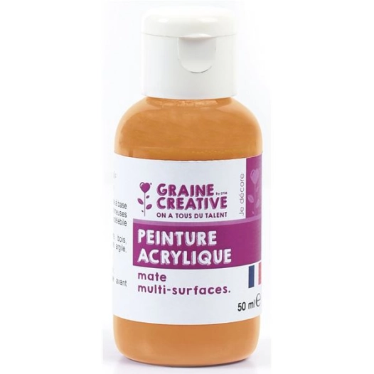 peinture acrylique 50ml ocre - graine creative