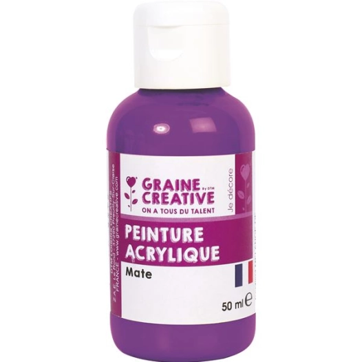 peinture acrylique 50ml prune - graine creative