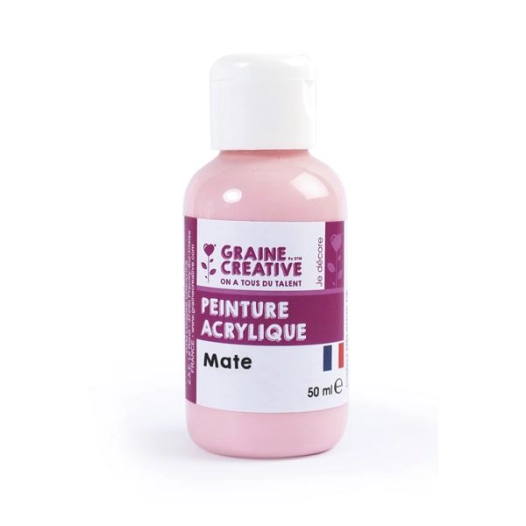 peinture acrylique 50ml rose pale - graine creative