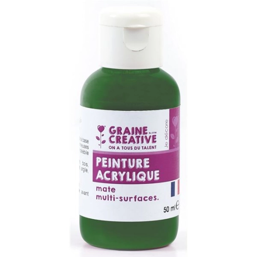 peinture acrylique 50ml vert bouteille - graine creative