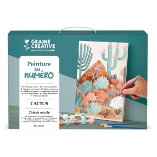 peinture au numero 20 x 30 cactus - graine creative
