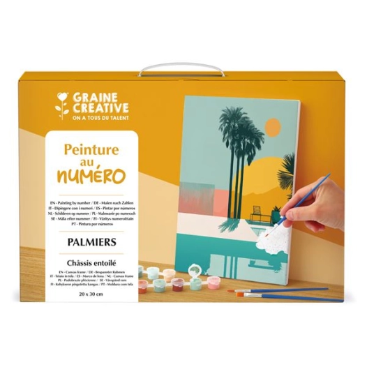 peinture au numero 20 x 30 palmiers - graine creative