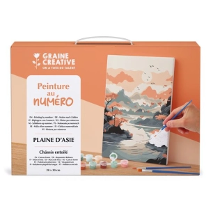 peinture au numero 20x30 cm - plaine d'asie - graine creative