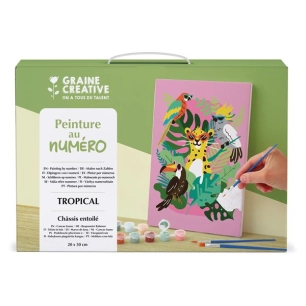 peinture au numero 20x30 cm - tropical - graine creative