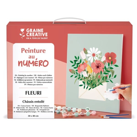 peinture au numero 30 x 40 fleuri - graine creative