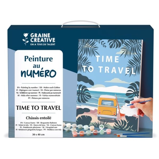 peinture au numero 30 x 40 time to travel - graine creative
