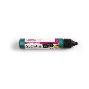 peinture slow & art 30ml bleu canard nacre - graine creative