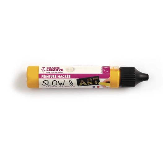 peinture slow & art 30ml jaune nacre - graine creative