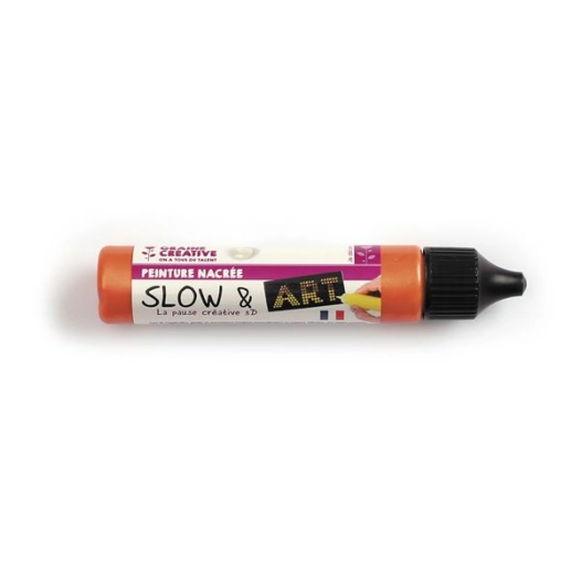 peinture slow & art 30ml orange nacre - graine creative
