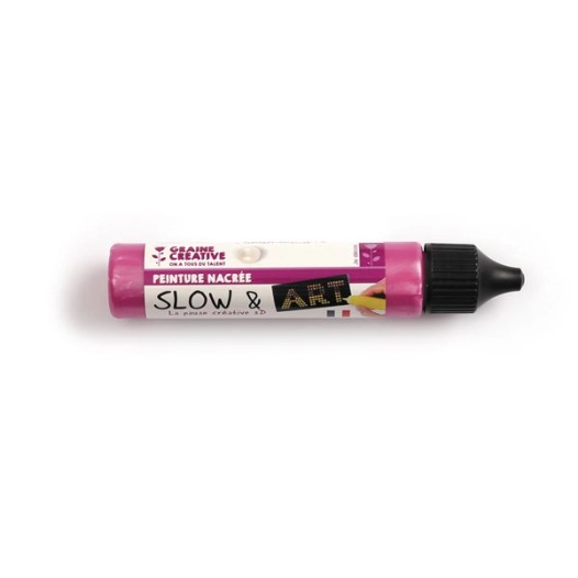 peinture slow & art 30ml rose nacre - graine creative