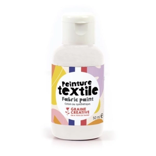 peinture textile blanc 50ml - graine creative