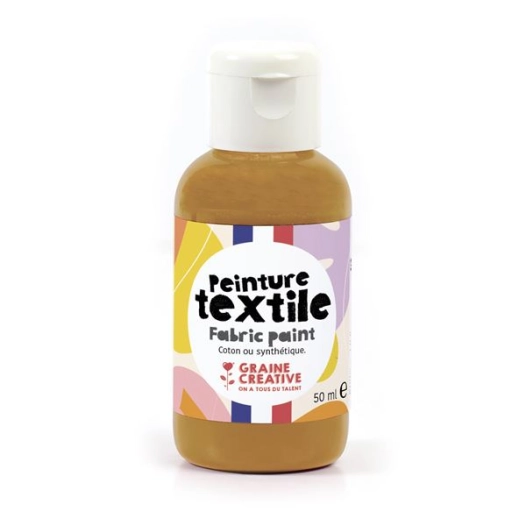 peinture textile caramel 50ml - graine creative