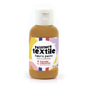 peinture textile caramel 50ml - graine creative