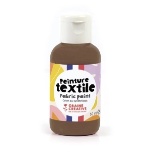 peinture textile chocolat 50ml - graine creative