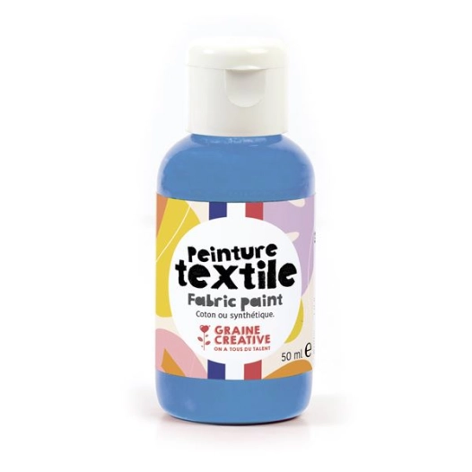 peinture textile cyan 50ml - graine creative