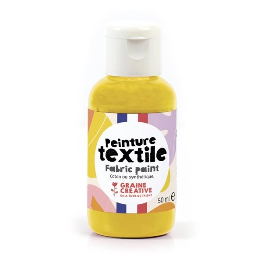 peinture textile jaune d'or 50ml - graine creative