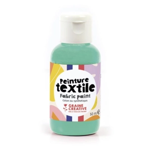 peinture textile menthe 50ml - graine creative