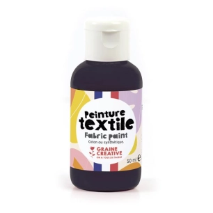 peinture textile noir 50ml - graine creative