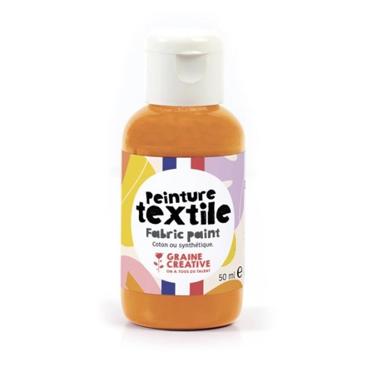 peinture textile orange 50ml - graine creative