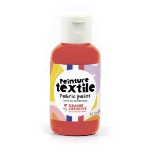 peinture textile rouge 50ml - graine creative