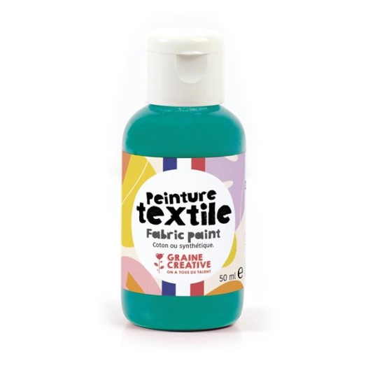 peinture textile turquoise 50ml - graine creative