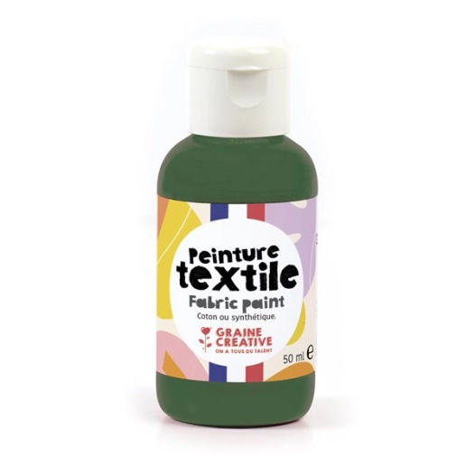 peinture textile vert foret 50ml - graine creative
