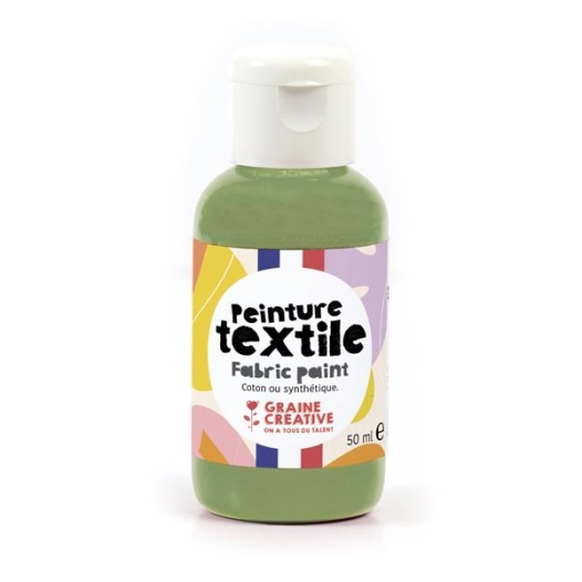 peinture textile vert kaki 50ml - graine creative