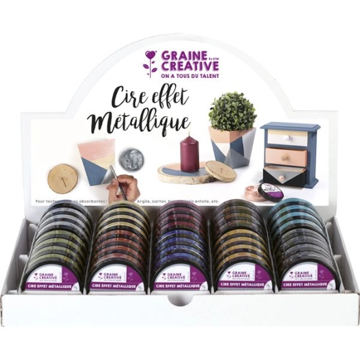 presentoir plein cire effet metallique 40 cires - graine creative