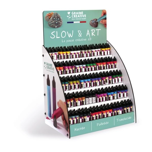 presentoir plein peinture slow & art 180 flacons - graine creative