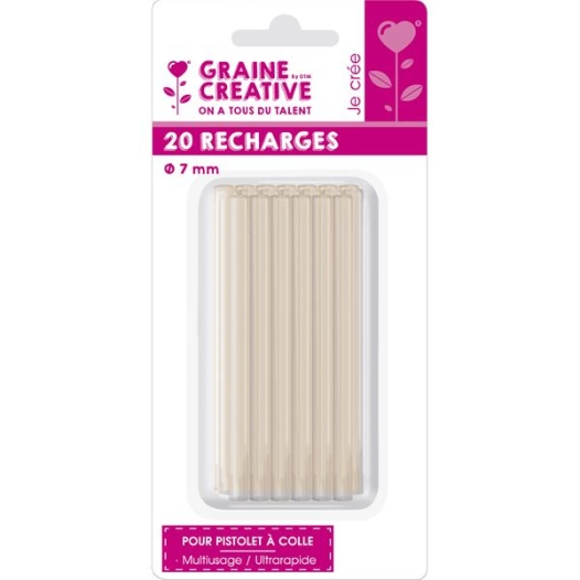 recharge colle basse temperature 20 batons 7mm - graine creative