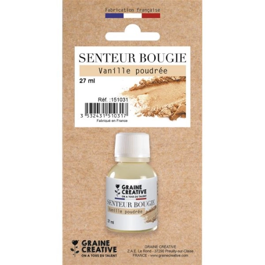 senteur bougie vanillee poudree 10 ml - graine creative