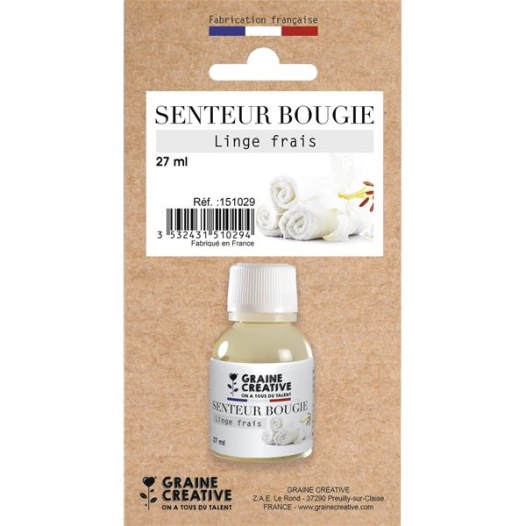 skin senteur bougie linge frais 27 ml - graine creative