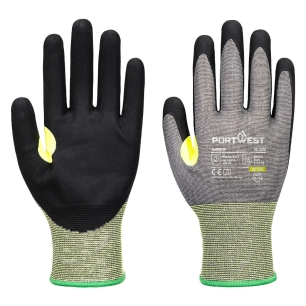 gant anti-coupures cs e21 nitrile - taille m - gris/noir - portwest