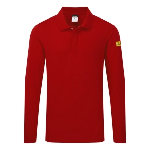 polo manches courtes esd - taille m - rouge foncé - portwest