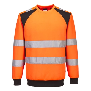 sweat hv éco-conçu wx2 - taille s - orange/noir - portwest