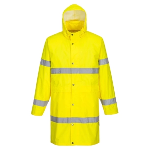 manteau de pluie haute visibilité 100 cm - taille xs - jaune - portwest