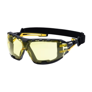 lunettes de sécurité wraparound plus anthracite - ambre - portwest